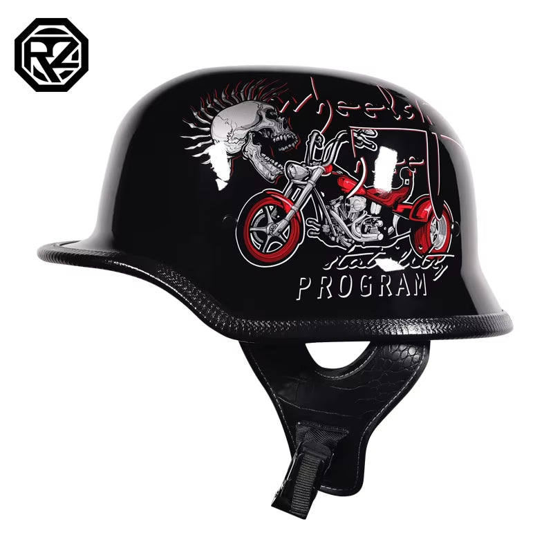 Soldier Helmet Retro Half Helmet Motorcycle Male and Female Motorcycle Personality German Ladle Helmet Electric Vehicle
