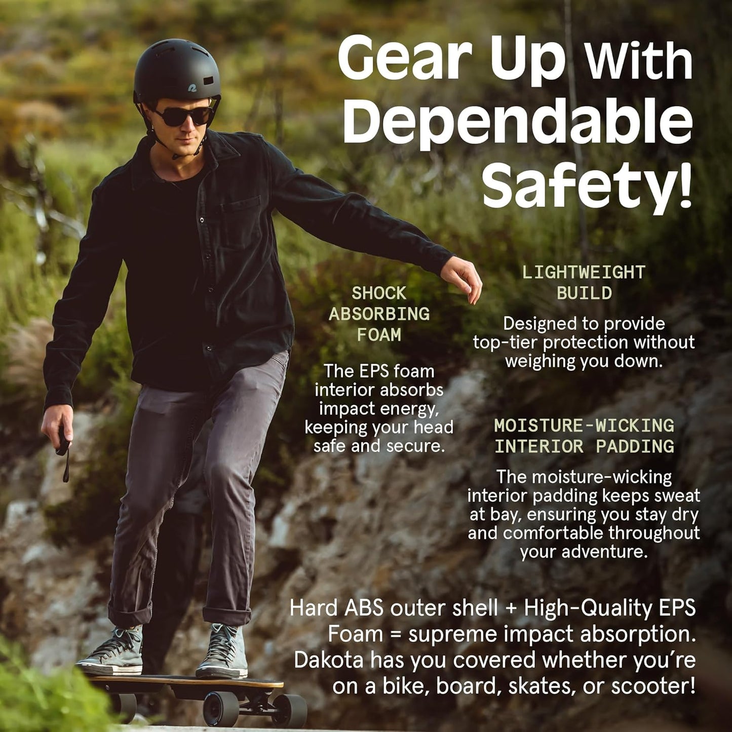 Dakota Adult Bike Helmet for Adults - Multi-Sport Protection for BMX, Skating, Scooter, and Skate - Adult Men Skateboard Helmets