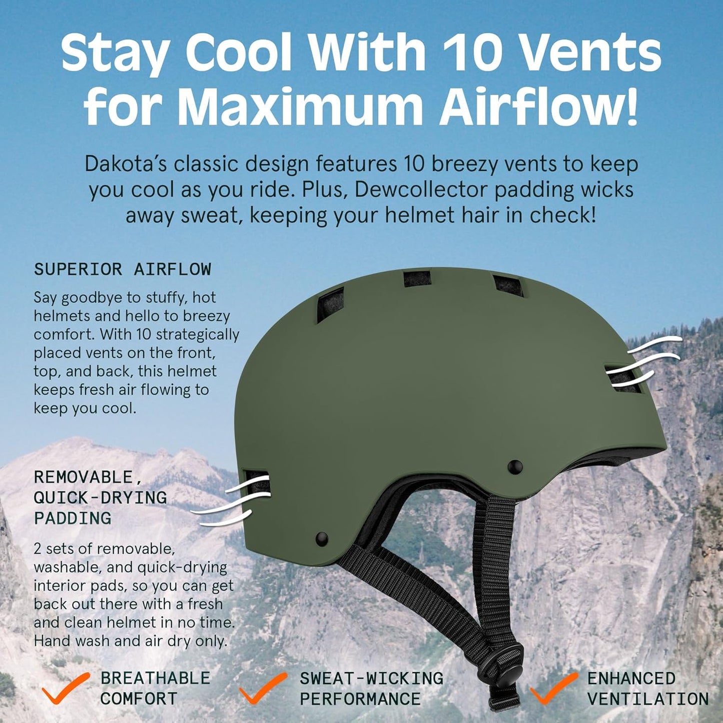 Dakota Adult Bike Helmet for Adults - Multi-Sport Protection for BMX, Skating, Scooter, and Skate - Adult Men Skateboard Helmets