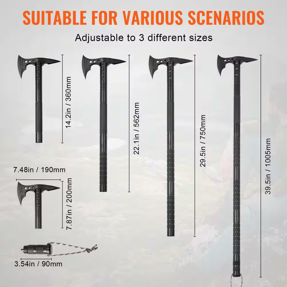 Survival Shovel Survival Axe, 28-In-1 Camping Folding Shovels with Hatchet, Stainless Steel Tactical Shovel Hatchet