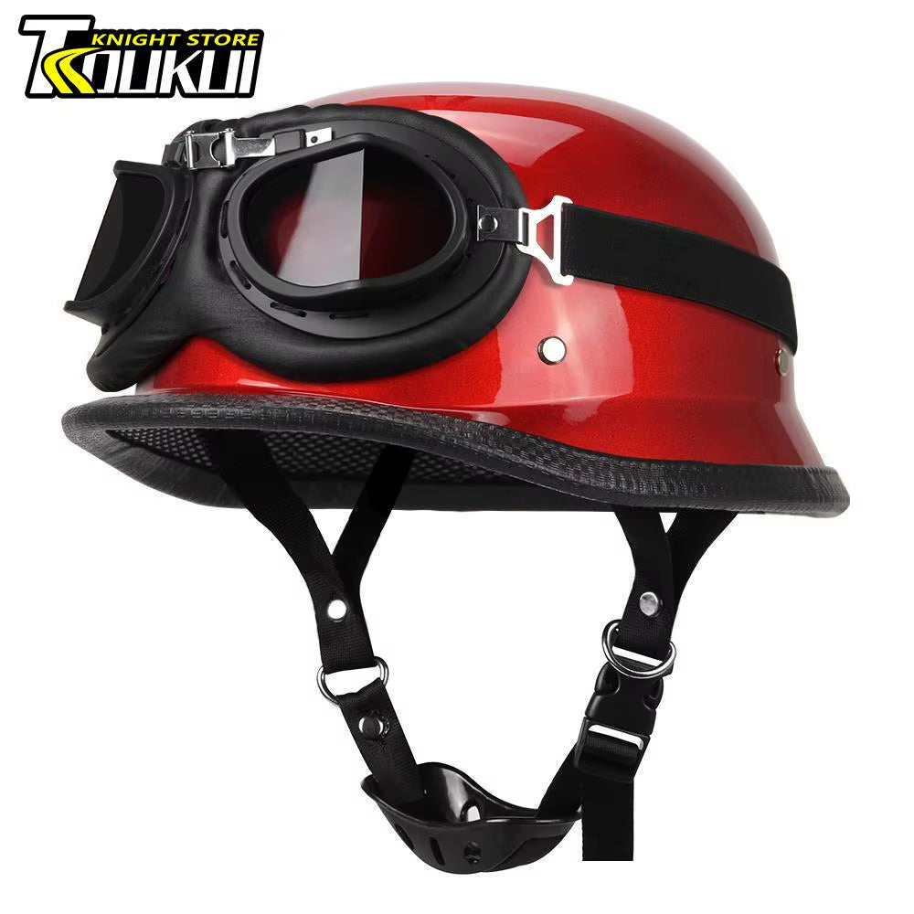 Retro Motorcycle Helmet German Vintage Moto Helmet Fashion Capacete De Moto Men Women Casco Moto DOT Certification Half Helmet