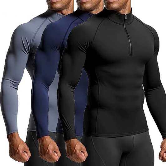 2025 New Men Sportswear Fitness Top Gym Shirts Quick-Drying Breathable Slim Long-Sleeved T-Shirt Running Training Clothes Autumn