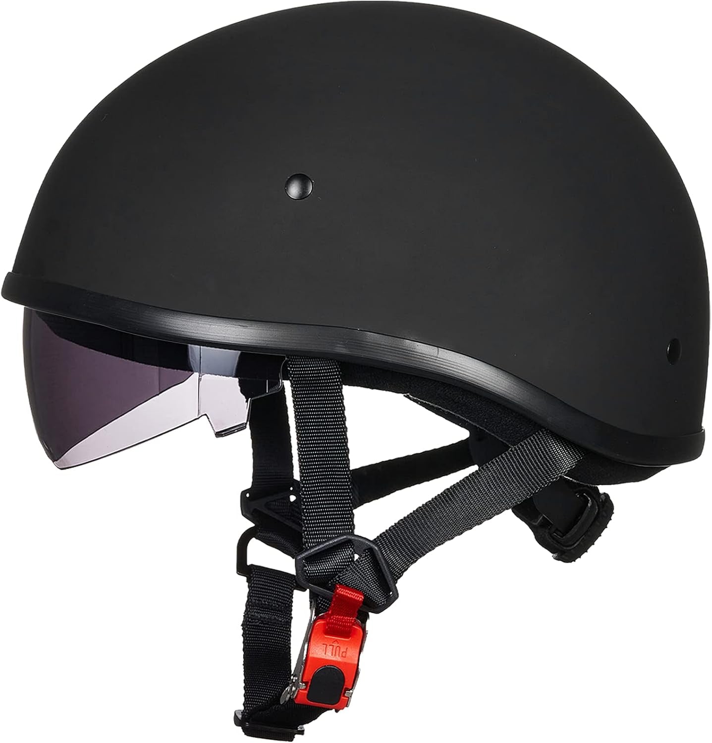 Motorcycle Half Helmet with Sunshield Quick Release Strap Half Face Fit for Cruiser Scooter DOT Approved 883V
