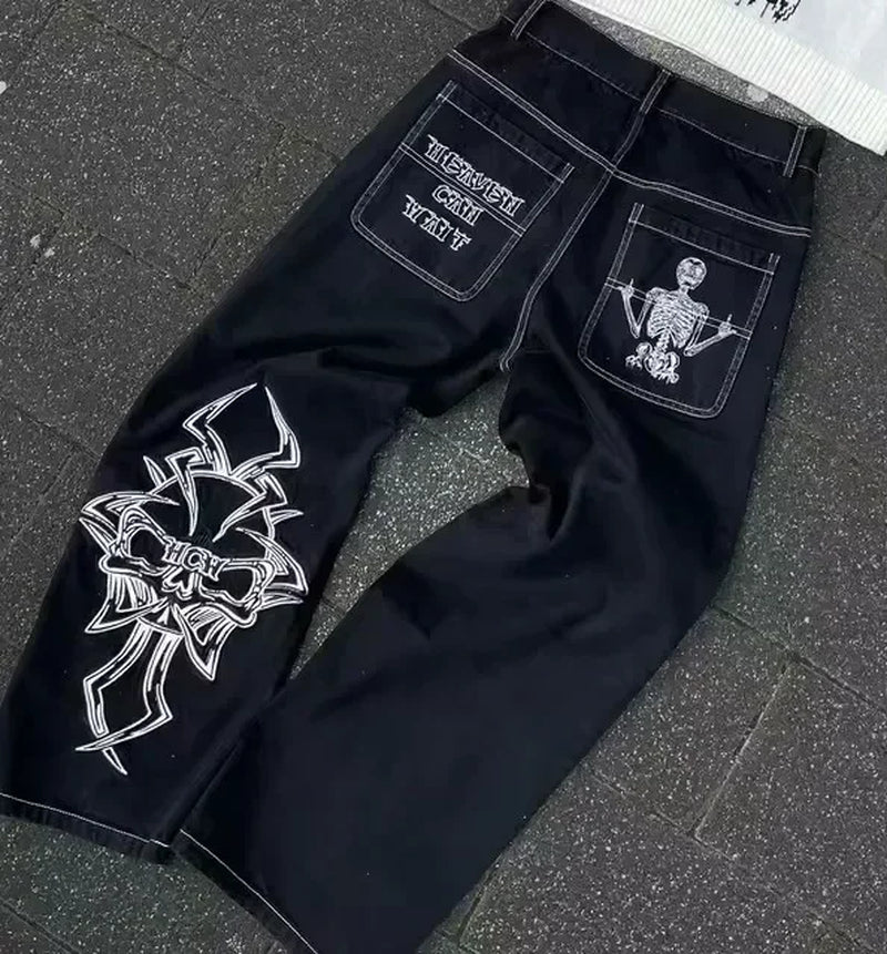 Streetwear Heavy Jeans Y2K Clothing Men Women Hip Hop Retro Pockets Baggy Cargo Pants Baggy Jeans Low Rise Wide Leg Trousers