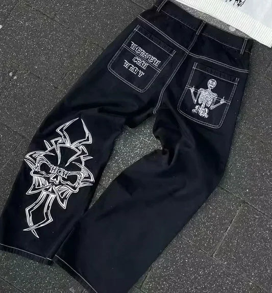 Streetwear Heavy Jeans Y2K Clothing Men Women Hip Hop Retro Pockets Baggy Cargo Pants Baggy Jeans Low Rise Wide Leg Trousers