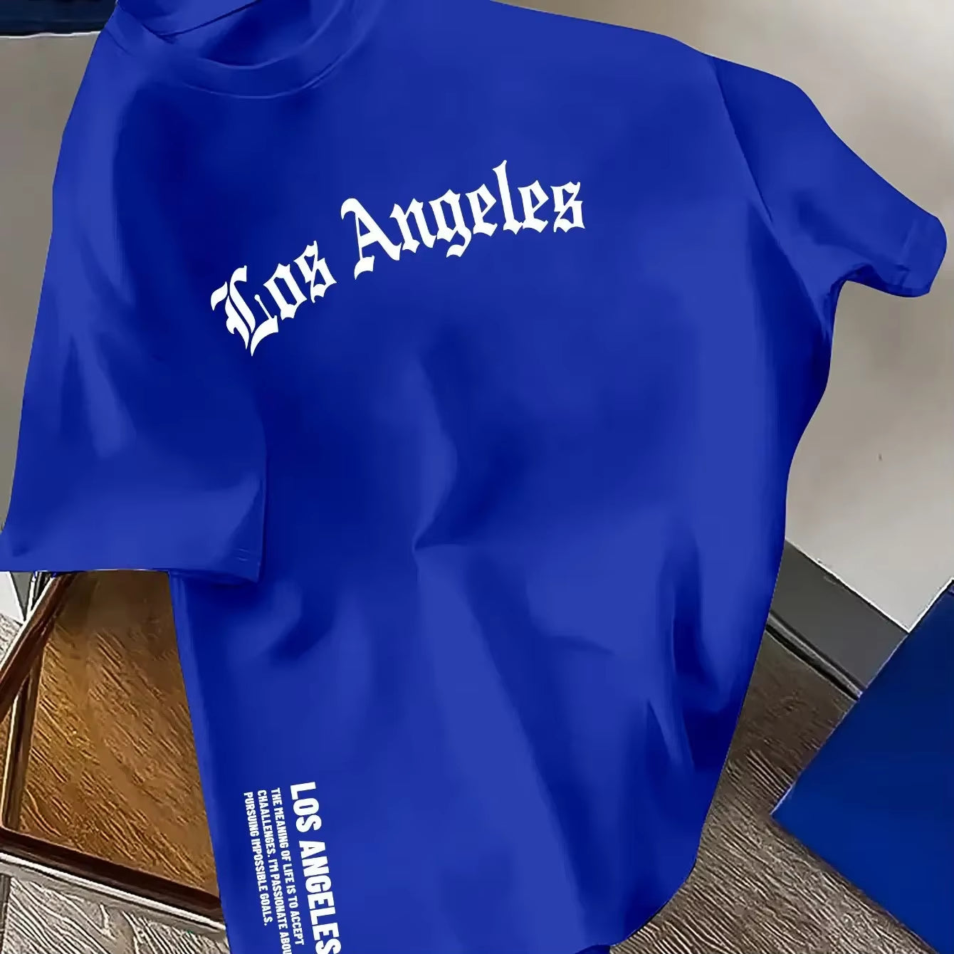 Summer Luxury Streetwear Brand 100% Pure Cotton Fashion Los Angeles Letter Print T-Shirt, Loose and Fashionable Casual T-Shirt