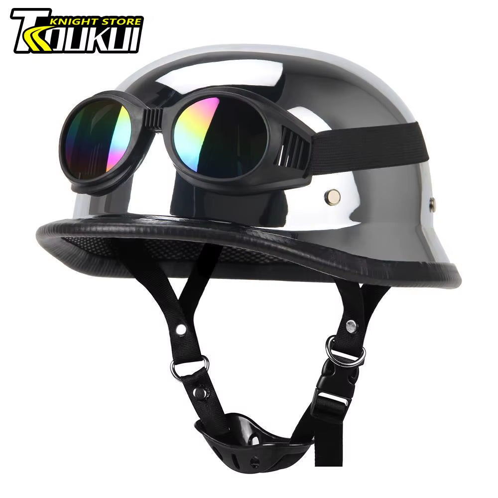 Retro Motorcycle Helmet German Vintage Moto Helmet Fashion Capacete De Moto Men Women Casco Moto DOT Certification Half Helmet