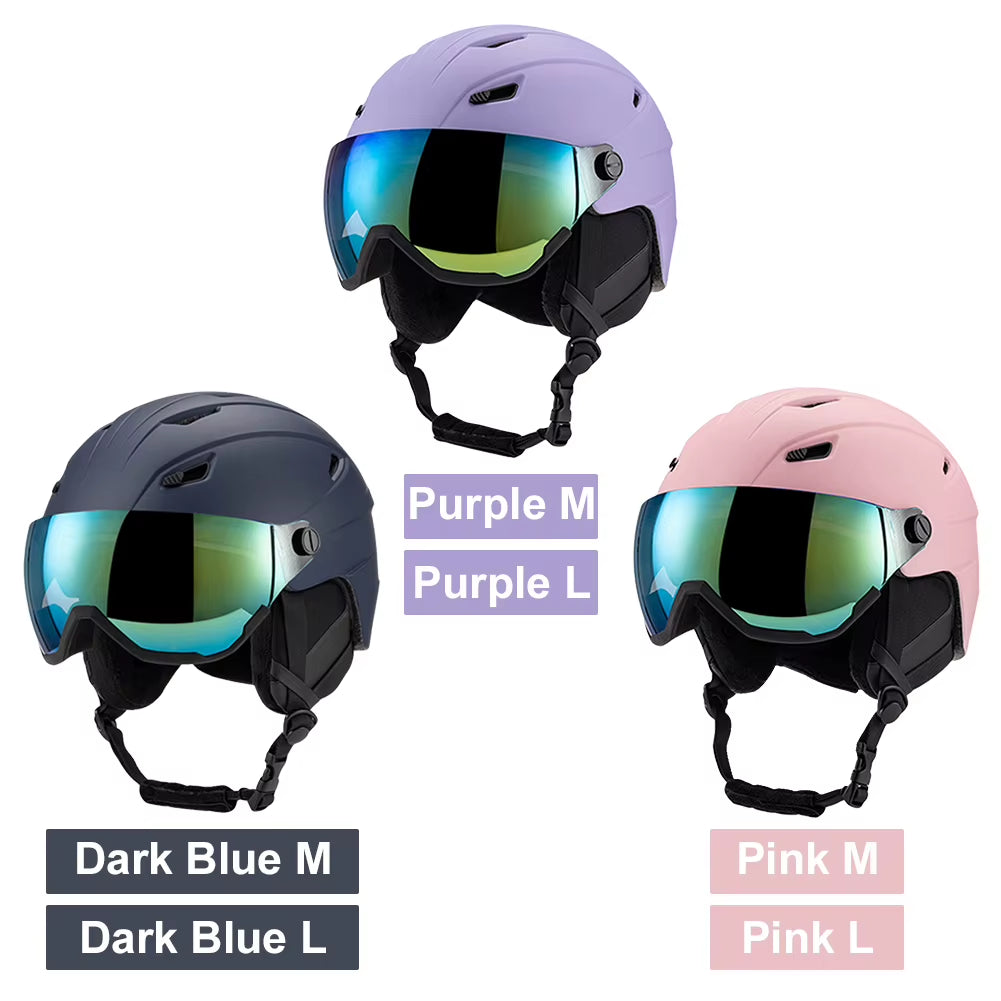 Winter Ski Helmet Skiing Helmet with Goggles Bike Helmet Protective EPS Foam Safety Helmet for Men Women Youth
