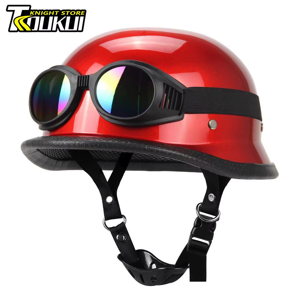 Retro Motorcycle Helmet German Vintage Moto Helmet Fashion Capacete De Moto Men Women Casco Moto DOT Certification Half Helmet