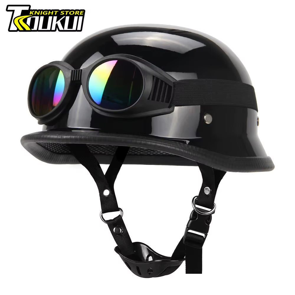 Retro Motorcycle Helmet German Vintage Moto Helmet Fashion Capacete De Moto Men Women Casco Moto DOT Certification Half Helmet