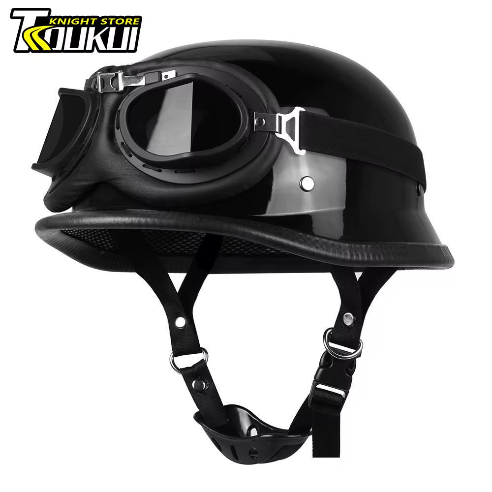 Retro Motorcycle Helmet German Vintage Moto Helmet Fashion Capacete De Moto Men Women Casco Moto DOT Certification Half Helmet
