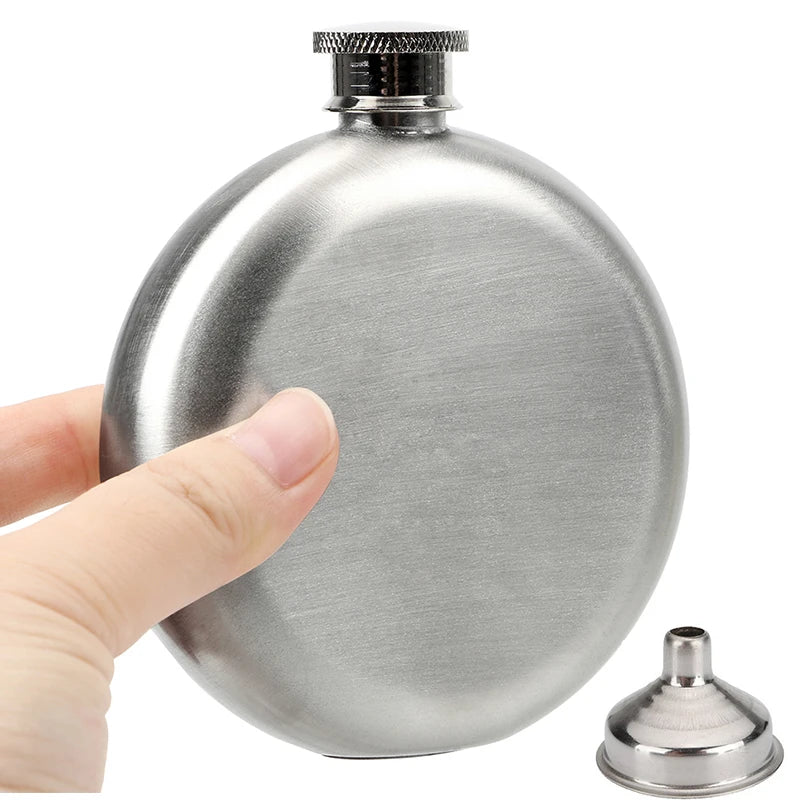 5Oz Whiskey Hip Flasks Stainless Steel round Alcohol Flask Drinkware Wine Bottle Liquor Pot Accessories Wine Tools