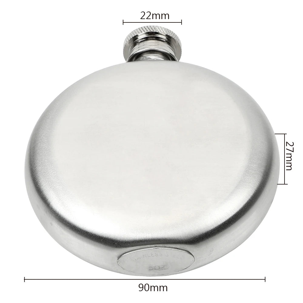 5Oz Whiskey Hip Flasks Stainless Steel round Alcohol Flask Drinkware Wine Bottle Liquor Pot Accessories Wine Tools
