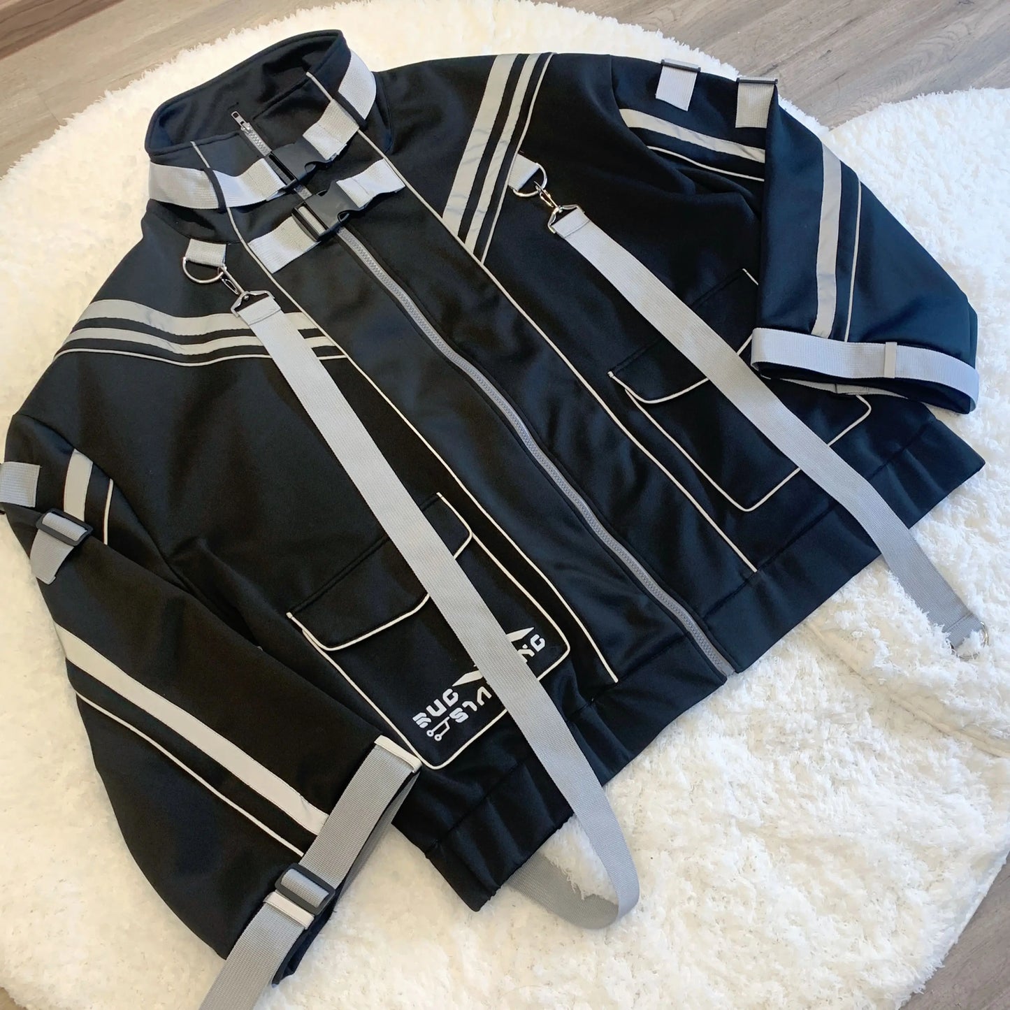 Original Y2K Cyberpunk Mechanical Style Sportswear Jacket 2024 New Japanese Style Mine Couple Sub-Reflective Loose Coat Women