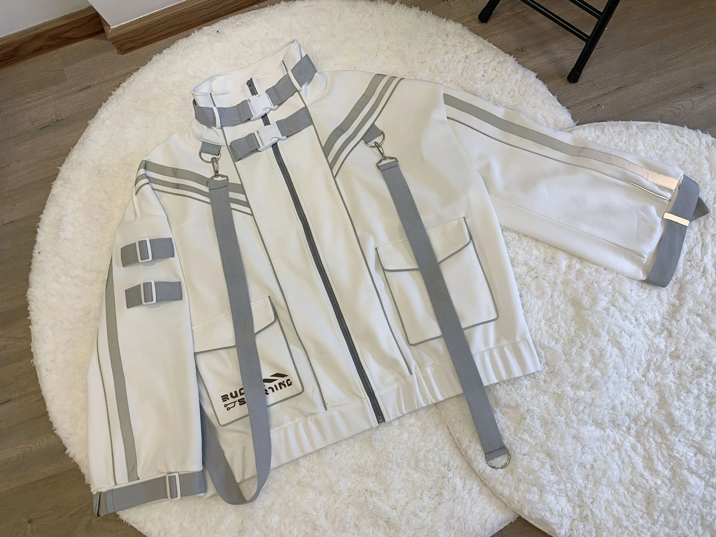 Original Y2K Cyberpunk Mechanical Style Sportswear Jacket 2024 New Japanese Style Mine Couple Sub-Reflective Loose Coat Women