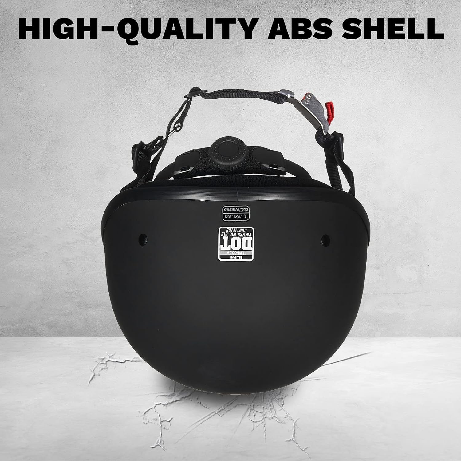 Motorcycle Half Helmet with Sunshield Quick Release Strap Half Face Fit for Cruiser Scooter DOT Approved 883V