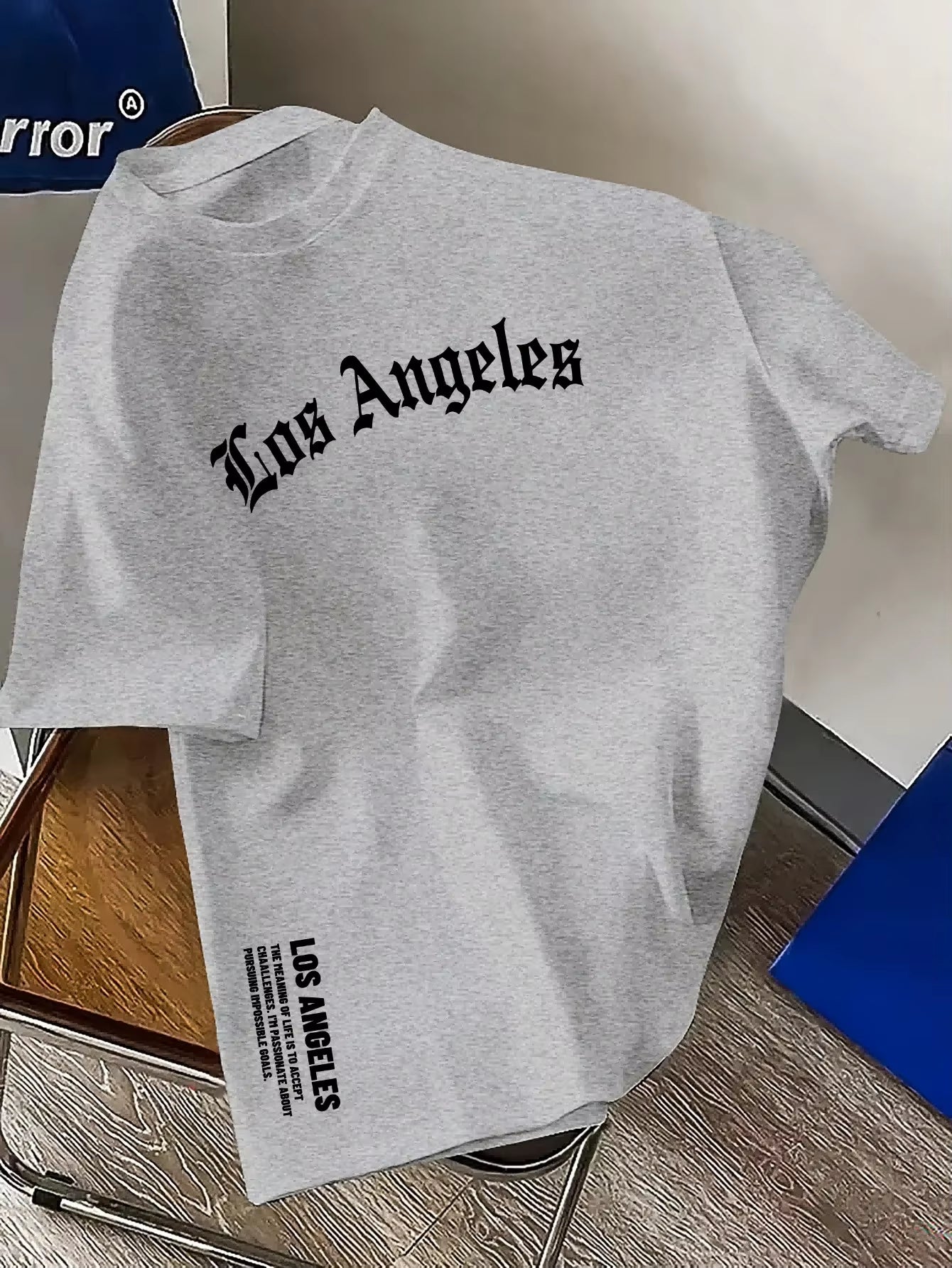 Summer Luxury Streetwear Brand 100% Pure Cotton Fashion Los Angeles Letter Print T-Shirt, Loose and Fashionable Casual T-Shirt