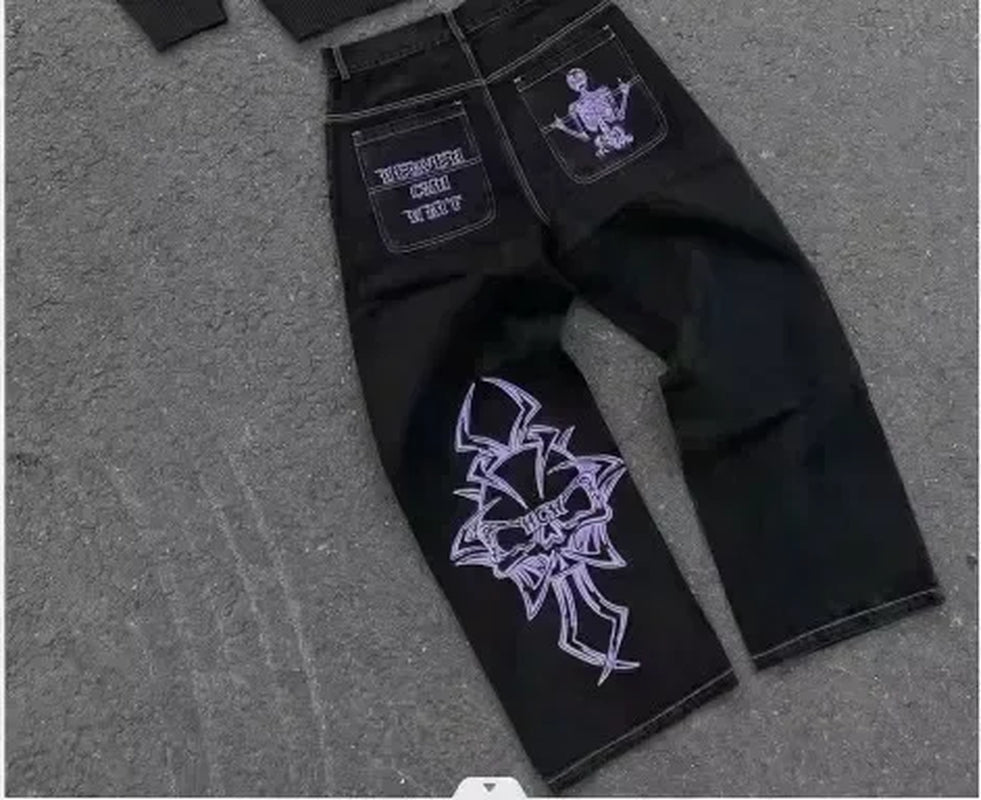 Streetwear Heavy Jeans Y2K Clothing Men Women Hip Hop Retro Pockets Baggy Cargo Pants Baggy Jeans Low Rise Wide Leg Trousers