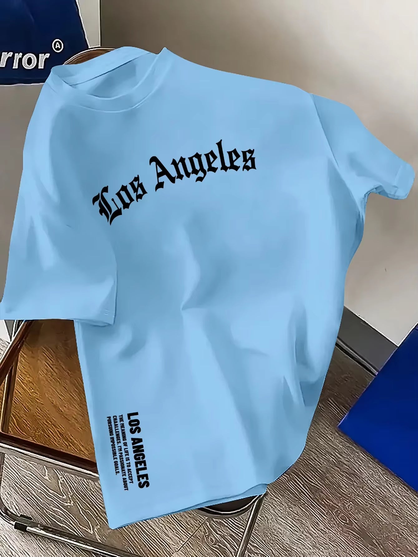 Summer Luxury Streetwear Brand 100% Pure Cotton Fashion Los Angeles Letter Print T-Shirt, Loose and Fashionable Casual T-Shirt