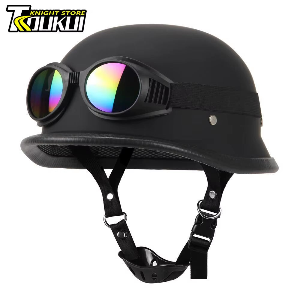 Retro Motorcycle Helmet German Vintage Moto Helmet Fashion Capacete De Moto Men Women Casco Moto DOT Certification Half Helmet