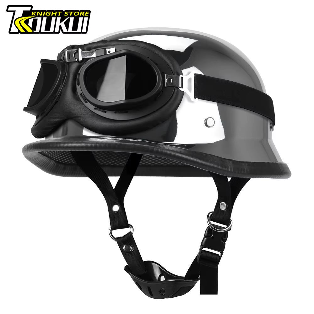 Retro Motorcycle Helmet German Vintage Moto Helmet Fashion Capacete De Moto Men Women Casco Moto DOT Certification Half Helmet